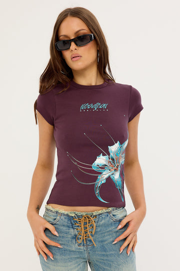Neovision Spider Lily Baby Tee Burgundy