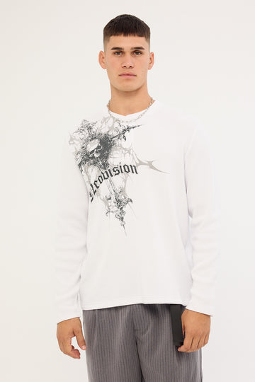 Neovision Voidcore Henley Long Sleeve Tee White
