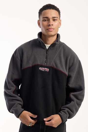Worship Wyldstyle Quarter Zip Sherpa Fleece Black