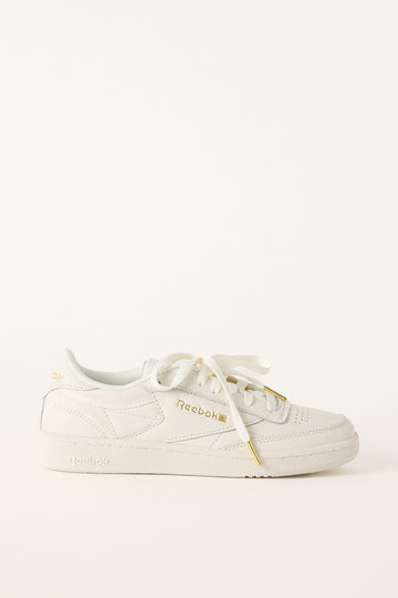 Reebok Womens Club C Sneaker White Garment/Gold
