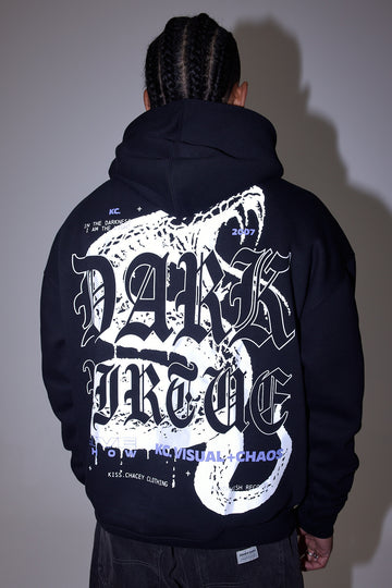 Kiss Chacey Python Oversized Hoodie Jet Black