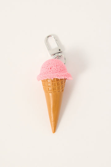 Token Strawberry Ice Cream Keyring Pink