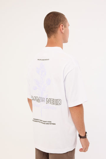 Common Need Wildflower Heavyweight Boxy Tee White