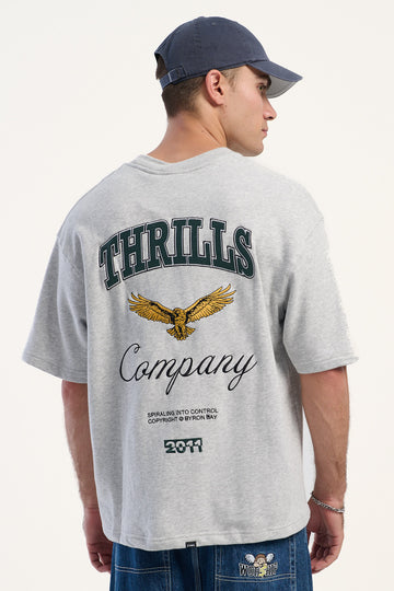 Thrills State Line Loopback Box Crop Oversize Tee Snow Marle