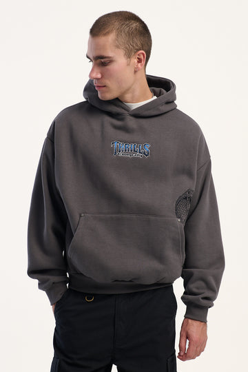 Thrills Eternal Cycle Box Crop Oversize Hood Merch Black