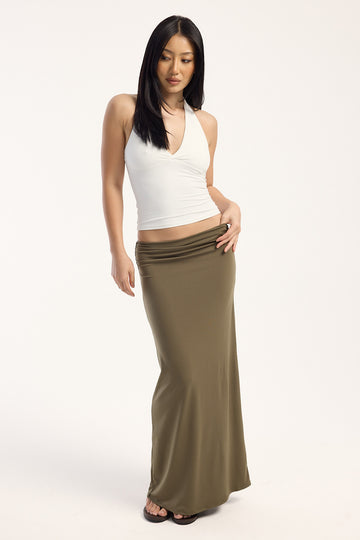 Perfect Stranger Dorian Maxi Skirt Khaki