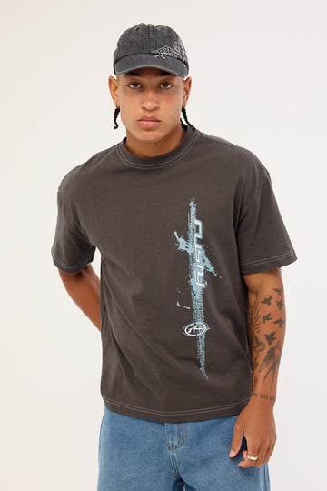 Rusty Morning Glory Tee Coal