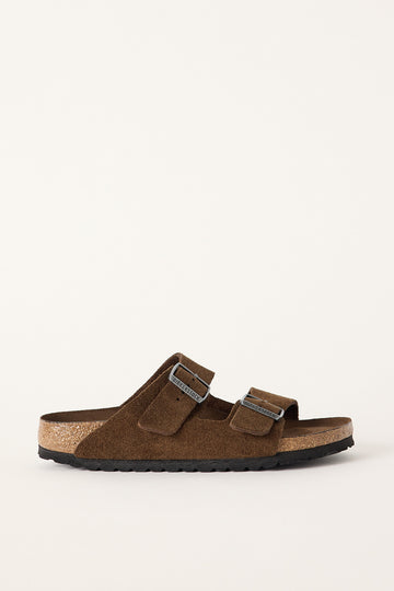 Birkenstock Womens Arizona Suede Leather Soft Footbed Narrow Carafe