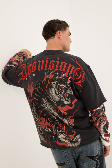 Neovision Savage Layered Long Sleeve Tee Night Black