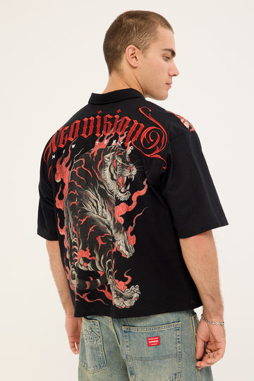 Neovision Savage Oversize Cropped Shirt Black
