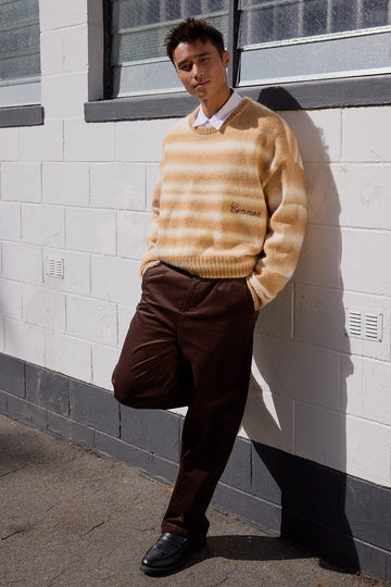 Common Need Emmett Pleated Cord Trouser Dark Brown