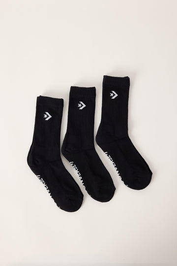 Converse Crew Sock 3 Pack Black