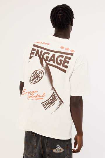 Engage Champion Mentality Puff Oversize Tee Off White