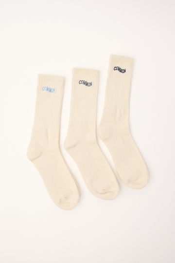 Common Need Burst Sock 3 Pack Off White