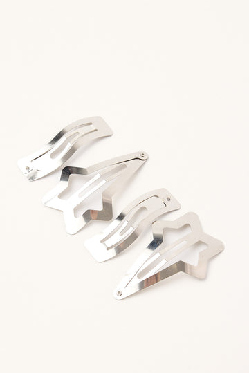 Token Falling Star Hair Clip Pack Silver