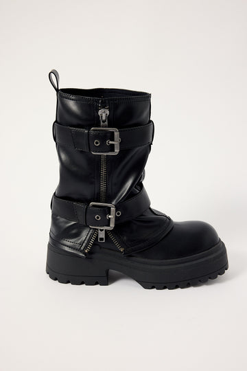 Windsor Smith Womens Vendetta Buckle Boot Black PU