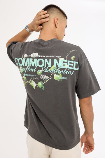 Common Need Vine Heavyweight Easy Tee Washed Black