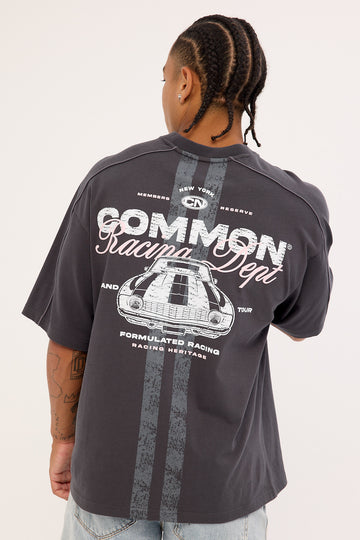 Common Need Trackside Heavyweight Easy Tee Off Black