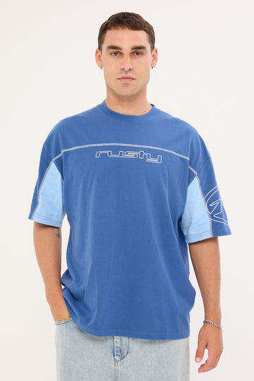 Rusty Cyberwave Tee Atlantic Blue