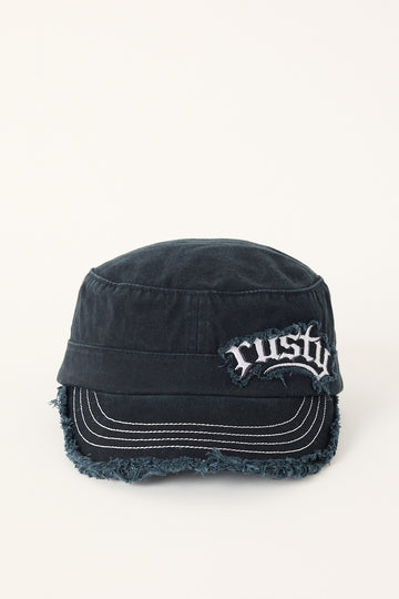 Rusty Avril Military Cap Washed Black