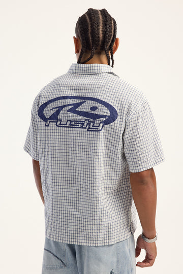Rusty Defender Dennis Cropped Check Shirt Cream