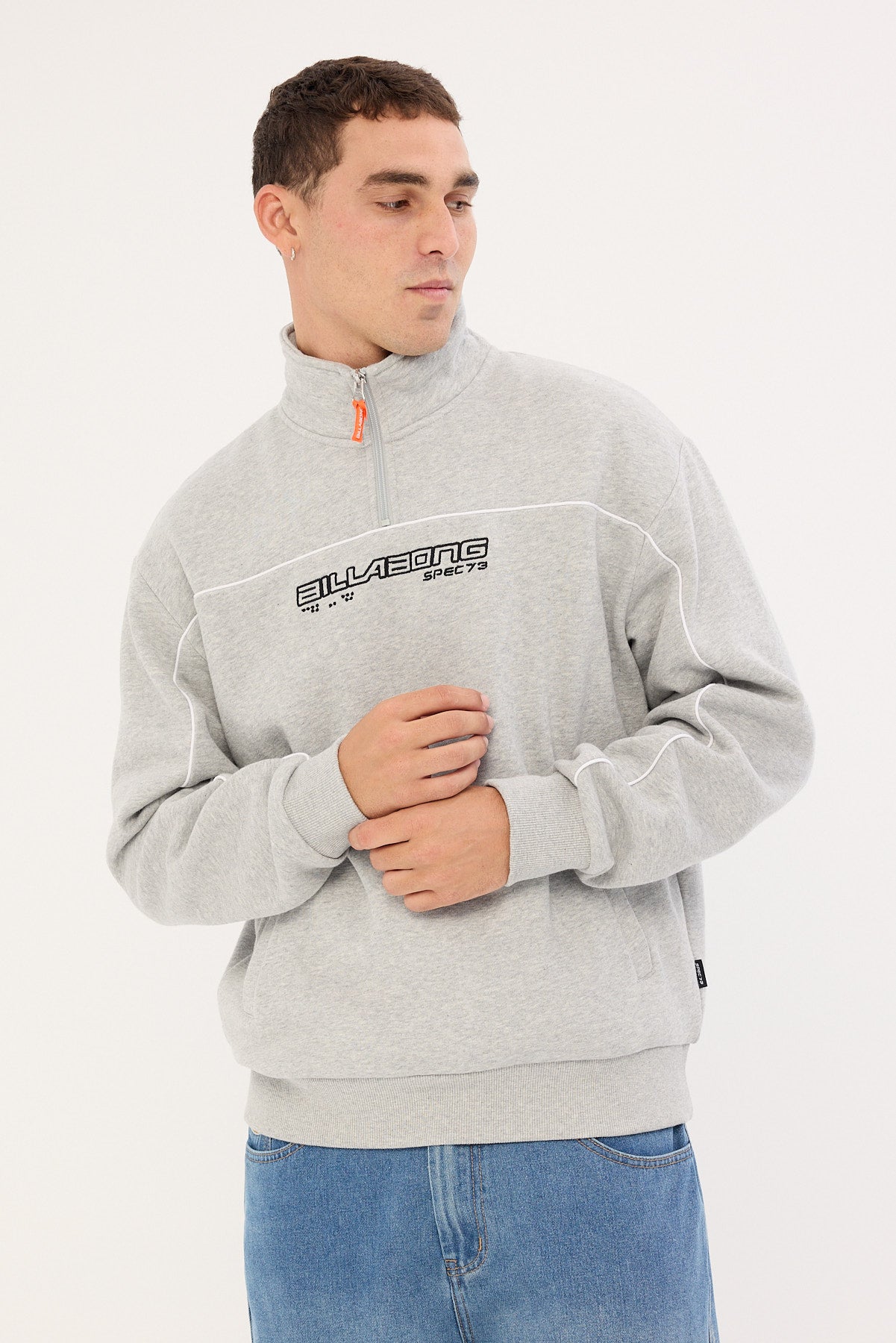 Billabong Spec 73 Quarter Zip Fleece Pullover Grey Heather