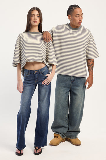 Lioness Bloom Short Sleeve Ash Stripe