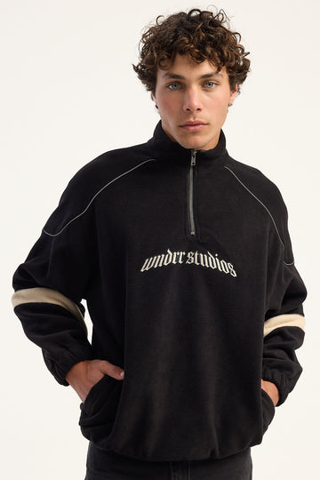 Wndrr Havok 1/4 Zip Polar Fleece Black