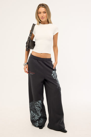 Neovision Nami Straight Leg Trackpant Washed Black