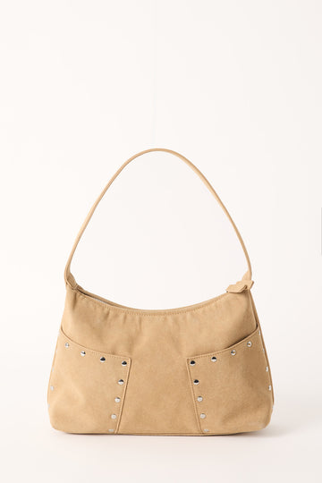 Georgia Mae THE BIJOU BAG TAN FAUX SUEDE