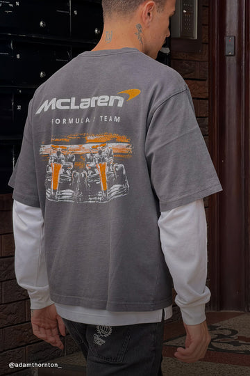 Mitchell & Ness McLaren 1963 Boxy Tee Washed Black Black