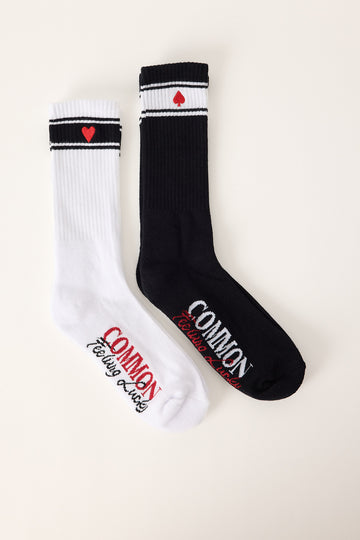 Common Need Royale Sock 2 Pack White/Black
