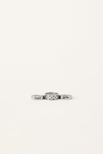 Common Need Tranquil Ring 3 Pack Antique Silver