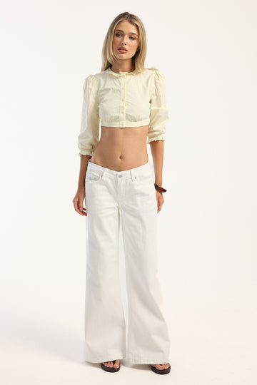 Thrills Constant Crush Micro Rise Wide Leg Jean Whiteout