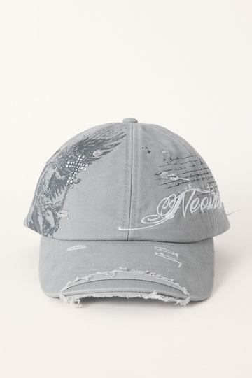 Neovision Exile Distressed Dad Cap Light Grey