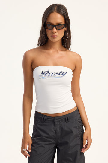 Rusty Horny Devil Boob Tube White