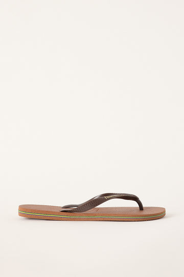 Havaianas Unisex Brazil Logo Top Thong Rust Coffee