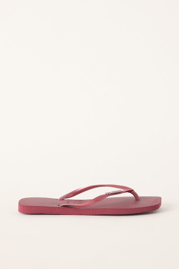 Havaianas Womens Slim Square Logo Thong Metallic Amaranth Amaranth