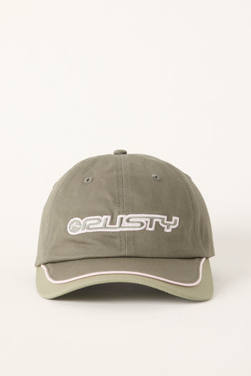 Rusty Flip Daddy Panel Dad Cap Green/Pink
