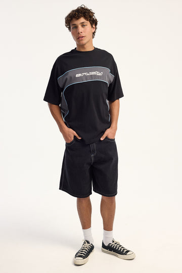 Rusty Turbo 2.0 Baggy Jort Black Out/Blue
