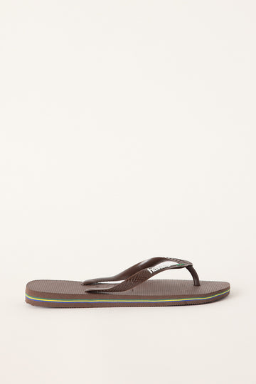 Havaianas Unisex Top Brazil Logo Thong Dark Brown