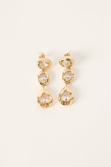 Perfect Stranger Piper Diamante Earrings 18K Gold Plated