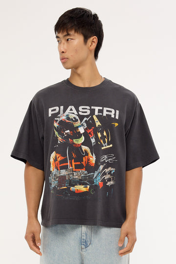 Mitchell & Ness McLaren Piastri Signature Boxy Tee Washed Black