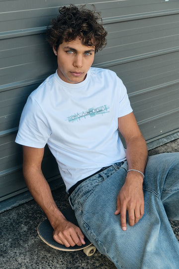 Rusty Check Wise Slim Fit Tee White