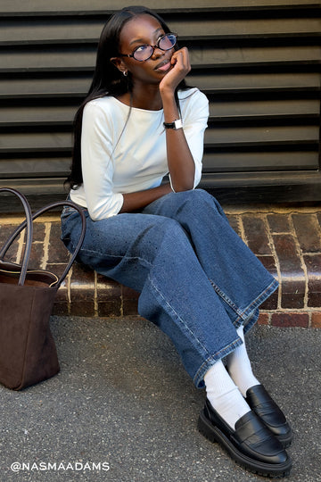 L&t Norah 3/4 Sleeve Scoop T-shirt White