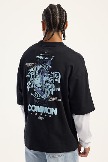 Common Need Sumi Layered Long Sleeve Tee Black