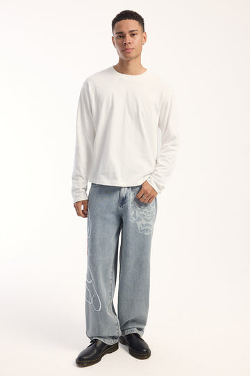 Neovision Kuro Titan Baggy Jean Blasted Washed Blue