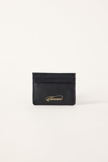 Common Need Repose Leather Card Holder Pebble Black