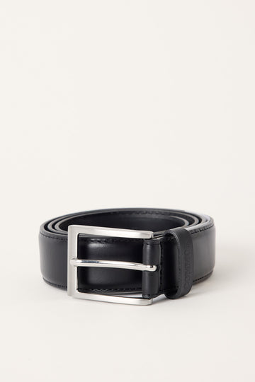 Common Need Valence Washed Leather Belt Washed Black