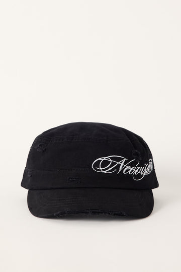 Neovision Scripture Distressed Cadet Cap Washed Black